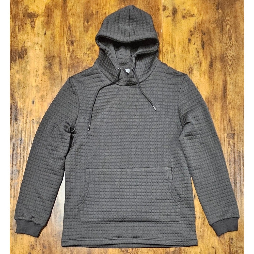 Arrowhead Tactical Apparel Mens Quilted Grid Hoodie Charcoal Gray Pullover M